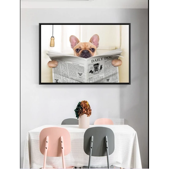 Humoros francia bulldog vászonkép - olvasó buci, több méretben