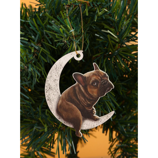 Aranyos fa karácsonyi dísz - francia bulldog