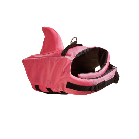 Cápauszonyos mentőmellény kutyák számára L-es (20-28 kg), rózsaszín