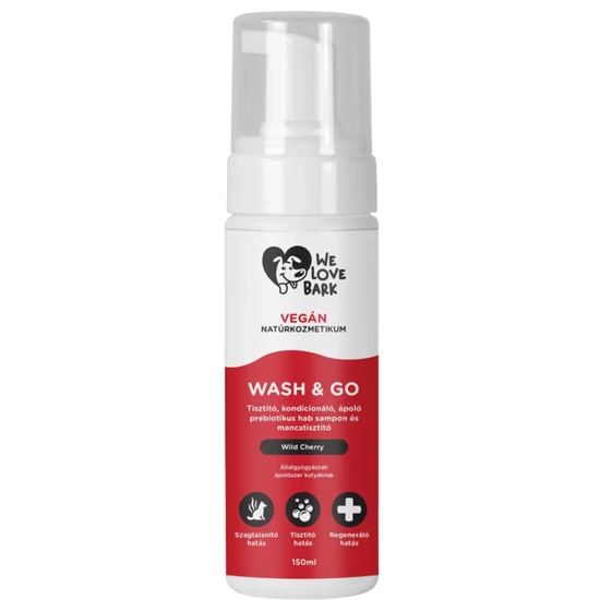 We Love Bark Wash&amp;Go prebiotikus víz nélküli kutyasampon