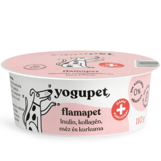 Yogupet Functional Joghurt Flamapet - Bőr, Szőr és Emésztés Támogató Kurkumával, Mézzel és Kollagénnel