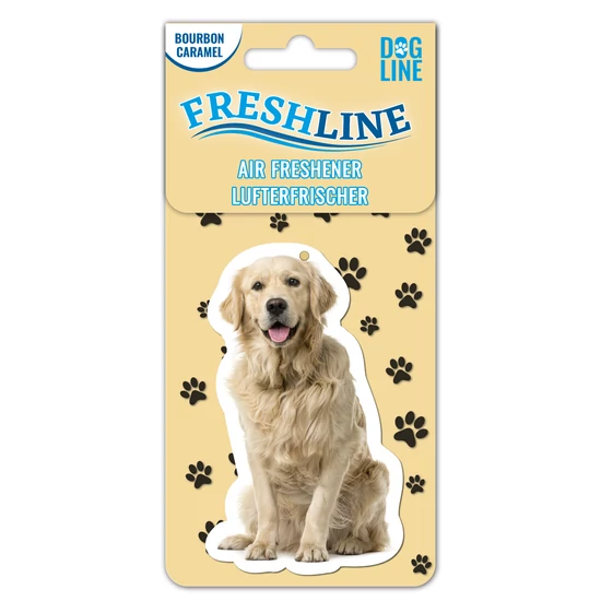 Golden retriever kutyás autóillatosító, karamell illattal