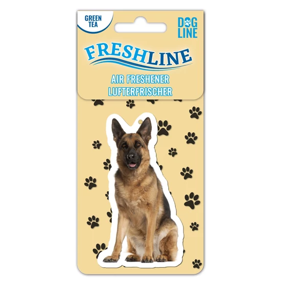 Német juhász kutyás autóillatosító, zöld tea illattal