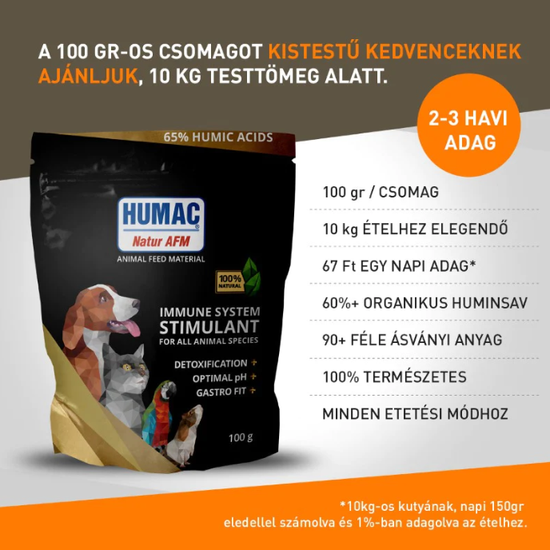 Humac Natur AFM 100g immunerősítő táplálékkiegészítő huminsavval, allergia ellen