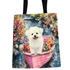 Bichon virágos csónakban mintás vászontáska 