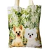 Yorkie és Bichon mintás nagy vászontáska