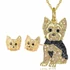 Yorkshire terrier mintás ékszer szett, fülbevaló + nyaklánc