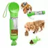 Multifunkciós, hordozható kutya itató-etető palack kutyapiszokzsák tárolóval, zöld