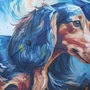 Kép 3/4 - Van Gogh stílusú tacskó mintás összecsukható esernyő