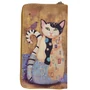 Kép 3/5 - Gustav Klimt stílusú macska mintás nyakba akasztható pénztárca telefontartóval