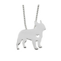 Kép 1/4 - Francia bulldog nyaklánc, ezüst színben