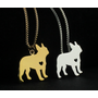 Kép 3/3 - Francia bulldog nyaklánc, arany színben