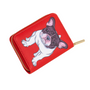 Kép 2/3 - Francia bulldog mintás pénztárca, piros, kicsi