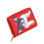 Kép 3/4 - Francia bulldog mintás pénztárca, piros, közepes méret