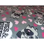 Kép 3/4 - Mopsz mintás wellsoft pléd, 200 x 230 cm, szürke