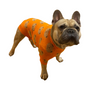 Kép 2/4 - Mackó mintás pamut kutyapulcsi, narancssárga, S-es