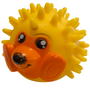 Kép 1/4 - Fogtisztító süni labda - csipogó játék kutyáknak, 8 cm, sárga