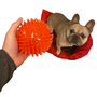 Kép 3/3 - Kiharaphatatlan fogtisztító labda kutyáknak, 8 cm, piros