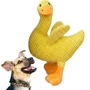 Kép 1/3 -  Csipogós plüss kacsa kutyajáték zacskós hangú (crinkle) szárnyakkal, sárga