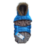 Kép 3/3 - Téli kutyakabát szőrmés kapucnival, kék, L-es