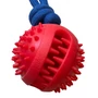 Kép 2/2 - Nunbell jutalomfalattal tölthető kötél labda kutya játék, 30 cm, piros