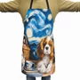 Kép 2/2 - Van Gogh stílusú spániel mintás kötény főzéshez és sütéshez
