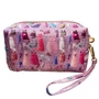 Kép 1/4 - Színes macska mintás kozmetikai táska, rózsaszín