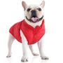 Kép 1/5 - Vízálló, szőrmentes kutyakabát, piros, XL-es (francia bulldog méret)
