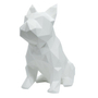 Kép 2/7 - Fehér Francia bulldog geometrikus szobor újrahasznosított műanyagból + Ajándék díszdoboz