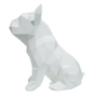 Kép 3/7 - Fehér Francia bulldog geometrikus szobor újrahasznosított műanyagból + Ajándék díszdoboz
