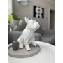 Kép 4/7 - Fehér Francia bulldog geometrikus szobor újrahasznosított műanyagból + Ajándék díszdoboz