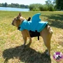 Kép 10/10 - Cápauszonyos mentőmellény kutyák számára, kék, XS-es (1-6 kg)