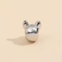 Kép 3/3 - Karkötő francia bulldog fejes charmmal, ezüst színű