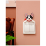 Kép 1/4 - Francia bulldog mintás fali dísz, fekete-fehér, önragasztós