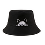 Kép 1/3 - Francia bulldog mintás kalap, fekete