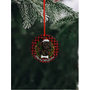 Kép 1/2 - &quot;Merry Woofmas!&quot; kerámia fekete francia bulldog karácsonyfadísz, díszdobozban