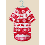 Kép 2/6 - Norvégmintás karácsonyi pulcsi kisállatoknak, piros-fehér, XL