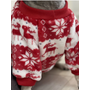Kép 5/6 - Norvégmintás karácsonyi pulcsi kisállatoknak, piros-fehér, XL