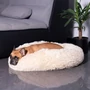Kép 8/9 - Krémszínű extrapuha, szőrös kisállatfekhely - 70 cm