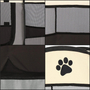 Kép 5/7 - Hordozható kisállat kennel, 90 x 90 x 60 cm, barna-szürke