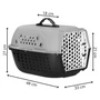 Kép 3/14 - Springos kisállat szállítóbox, szürke-fekete, 48 x 33 x 27 cm