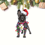 Kép 1/2 - Humoros karácsonyi dísz, francia bulldog izzóba tekeredve