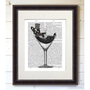 Kép 2/3 - Francia bulldog martinis pohárban - könyvnyomtatás, art print