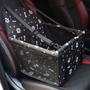 Kép 1/4 - EXTRA Összecsukható biztonsági kutyaülés autóba, kisállat hordozó, fekete mintás