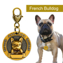 Kép 1/5 - Francia bulldog gravírozható biléta nyakörvre, Arany