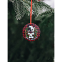 Kép 1/3 - &quot;Merry Woofmas!&quot; kerámia francia bulldog karácsonyfadísz, díszdobozban