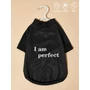 Kép 2/7 - "I am perfect" kutyaruha, fekete, XL-es