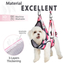 Kép 4/4 - Kozmetikai függőágy kutyáknak körömvágó csipesszel, fésűvel, körömreszelővel, rózsaszín mintás
