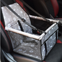 Kép 1/4 - Összecsukható biztonsági kutyaülés autóba, kisállat hordozó, szürke mintás